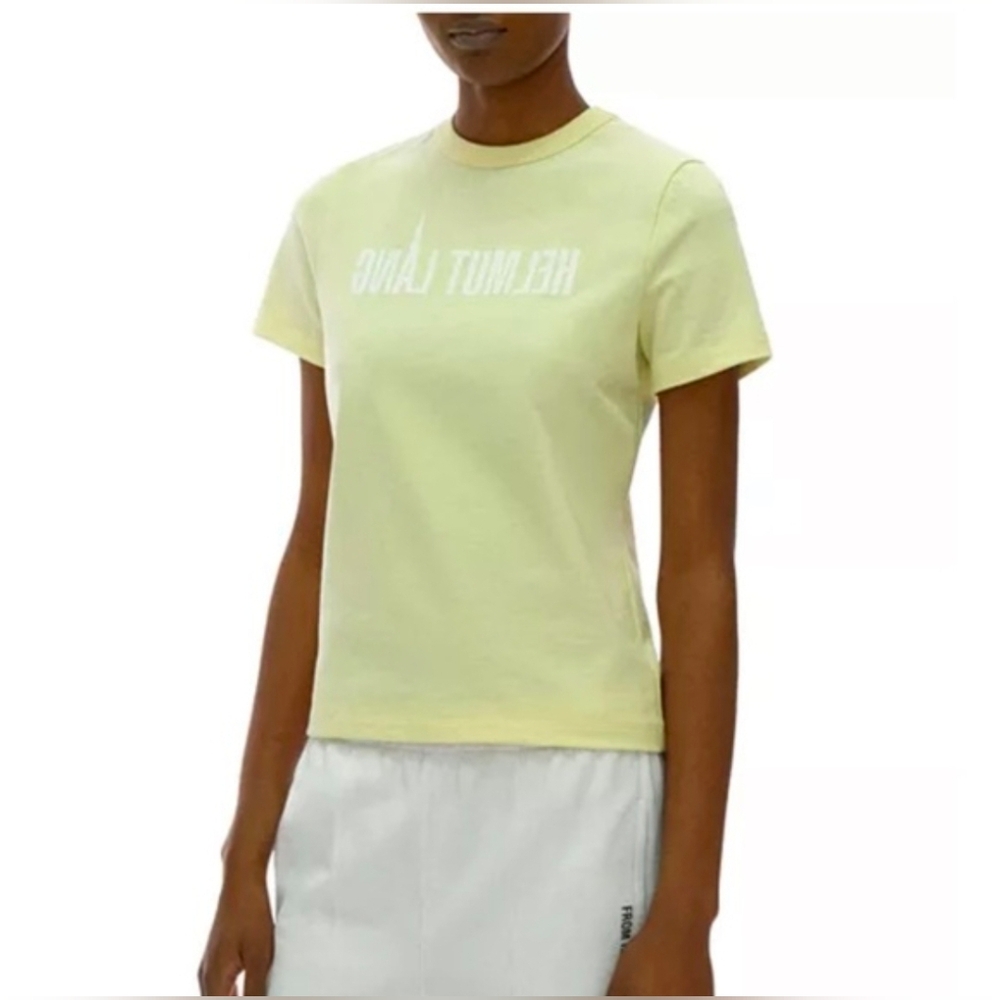 Helmut Lang Woman's Pale Yellow Short Sleeve Tee